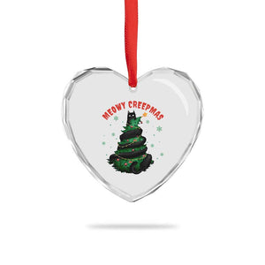Gothic Xmas Heart Crystal Glass Ornament Meowy Creepmas Cat Christmas Tree TS09 Print Your Wear