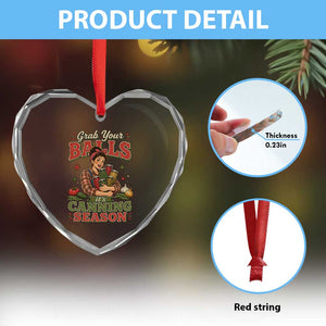 Grab Your Balls Its Canning Season Funny Food Preservation Heart Crystal Glass Ornament