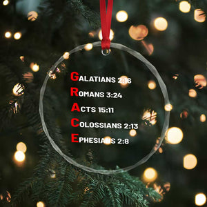 GRACE Christian Scripture Acronym Crystal Glass Ornament Bible Verses Galatians Romans Acts Colossians Ephesians Faith Message Gift TS02 Print Your Wear