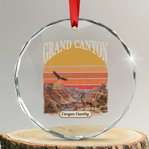 Grand Canyon Arizona 90s Desert Sunset Nostalgia Hiking Crystal Glass Ornament