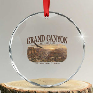 Grand Canyon National Park Arizona Established 1919 Crystal Glass Ornament Retro Deer Wildlife Nature Hiking Southwest Souvenir