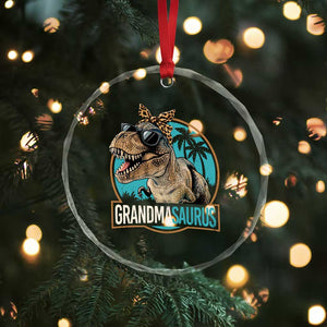 Grandmasaurus Funny Dinosaur Grandma Crystal Glass Ornament Family Matching TS11 Print Your Wear