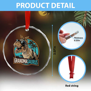 Grandmasaurus Funny Dinosaur Grandma Crystal Glass Ornament Family Matching TS11 Print Your Wear
