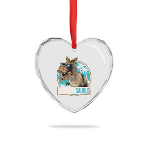 Grandmasaurus Funny Dinosaur Grandma Heart Crystal Glass Ornament Family Matching TS11 Print Your Wear