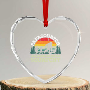 Grandpa Bigfoot Heart Crystal Glass Ornament Retro Sasquatch Funny TS10 Transparent Glass 3'' Heart Print Your Wear