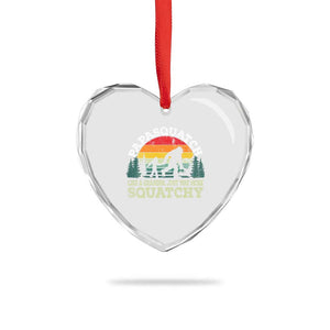 Grandpa Bigfoot Heart Crystal Glass Ornament Retro Sasquatch Funny TS10 Print Your Wear
