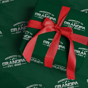 Grandpa Est 2025 Wrapping Paper Roll New Grandpa Father's Day Gift TS10 Green Print Your Wear