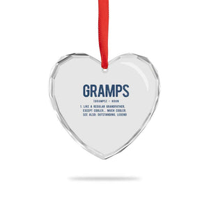 Grandpa Gift For Gramps Heart Crystal Glass Ornament Fathers Day Birthday Gift Idea