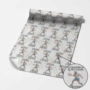 Grandpa Is My Name Tennis Is My Game Wrapping Paper Roll Funny Tennis Quote TS12 Christmas Plaid Print Your Wear