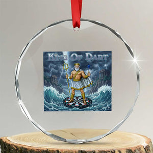 Greek Mythology Poseidon Dart Player Crystal Glass Ornament King Of Dart Trident Thrower TS12 Transparent Glass 3'' Circle Print Your Wear