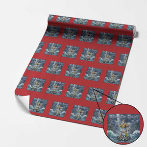 Greek Mythology Poseidon Dart Player Wrapping Paper Roll King Of Dart Trident Thrower TS12 Red Print Your Wear