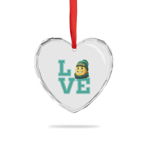 Green Bay Cheesehead Heart Crystal Glass Ornament Football Fan Supporter Gift Idea TS12 Print Your Wear