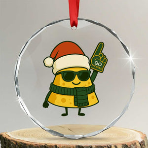 GB Fan Christmas Crystal Glass Ornament Gifts for Sports Fans Santa Hat TS10 Transparent Glass 3'' Circle Print Your Wear