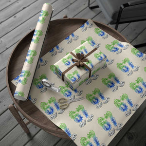 Green Fire Flame Six Seven Wrapping Paper Roll Trendy Meme Gift TS12 Beige Print Your Wear