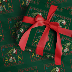Green Hand 67 Meme Ugly Sweater Wrapping Paper Roll Funny Holiday Gift TS12 Green Print Your Wear
