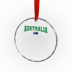 Green Yellow Australia Crystal Glass Ornament Down Under Team Australia Flag Varsity Lettering Soccer Fans Football Tournament