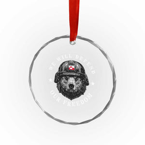 Greenland Bear We Will Defend Our Freedom Crystal Glass Ornament Polar Bear Soldier National Pride TS02 Print Your Wear