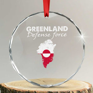 Greenland Defense Force Crystal Glass Ornament Political Statement Greenland Policy TS11 Transparent Glass 3'' Circle Print Your Wear
