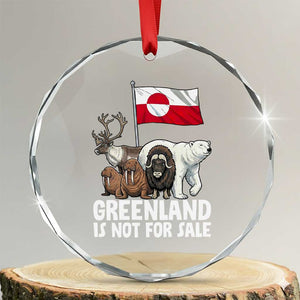 Greenland Is Not For Sale Crystal Glass Ornament Arctic Animal Resist Protest Greenland Flag TS02 Transparent Glass 3'' Circle Print Your Wear