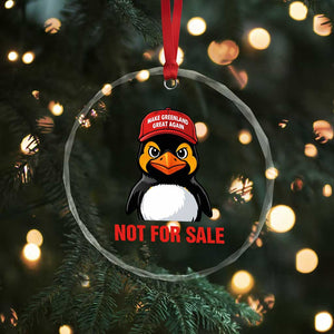Greenland Is Not for Sale Crystal Glass Ornament Funny Nihilist Penguin FDT Political Meme TS14 Print Your Wear