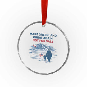 Greenland Is Not for Sale Crystal Glass Ornament Funny Nihilist Penguin Greenland Political Meme FDT TS14 Print Your Wear