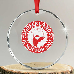 Greenland Is Not For Sale Crystal Glass Ornament Political Statement Arms of Greenland TS11 Transparent Glass 3'' Circle Print Your Wear