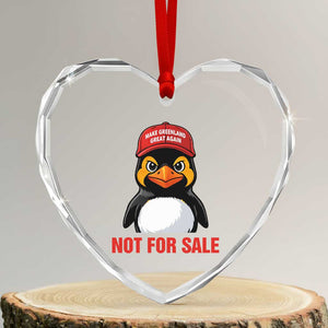 Greenland Is Not for Sale Heart Crystal Glass Ornament Funny Nihilist Penguin FDT Political Meme TS14 Transparent Glass 3'' Heart Print Your Wear