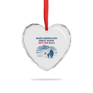 Greenland Is Not for Sale Heart Crystal Glass Ornament Funny Nihilist Penguin Greenland Political Meme FDT TS14 Print Your Wear