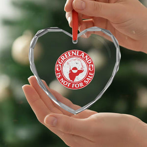 Greenland Is Not For Sale Heart Crystal Glass Ornament Political Statement Arms of Greenland TS11 Print Your Wear
