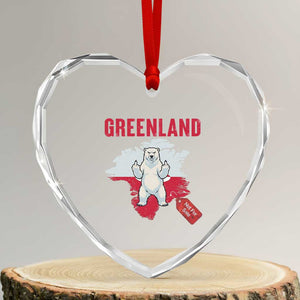 Greenland Is Not For Sale Heart Crystal Glass Ornament Support Greenlander Gift TS12 Transparent Glass 3'' Heart Print Your Wear