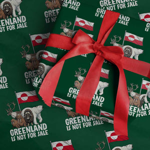 Greenland Is Not For Sale Wrapping Paper Roll Arctic Animal Resist Protest Greenland Flag TS02 Green Print Your Wear