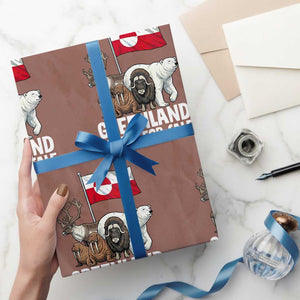 Greenland Is Not For Sale Wrapping Paper Roll Arctic Animal Resist Protest Greenland Flag TS02 Mocha Print Your Wear