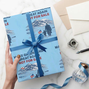 Greenland Is Not for Sale Wrapping Paper Roll Funny Nihilist Penguin Greenland Political Meme FDT TS14 Light Blue Print Your Wear