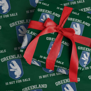 Greenland Is Not For Sale Wrapping Paper Roll Polar Bear Vintage Political Protest TS10 Green Print Your Wear