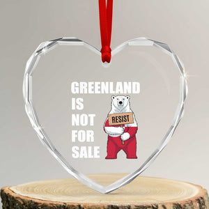 Greenland Not For Sale Heart Crystal Glass Ornament Anti Authoritarian Political Gag Gift TS12 Transparent Glass 3'' Heart Print Your Wear