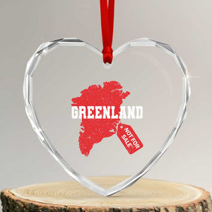 Greenland Not For Sale Heart Crystal Glass Ornament Vintage Funny FDT Trump TS10 Transparent Glass 3'' Heart Print Your Wear