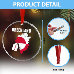 Greenland Not For Sale Patriotic Crystal Glass Ornament Grunge Flag and Price Tag Protest TS02 Print Your Wear