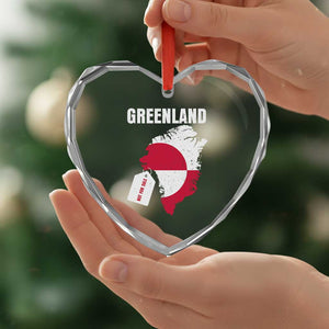Greenland Not For Sale Patriotic Heart Crystal Glass Ornament Grunge Flag and Price Tag Protest TS02 Print Your Wear