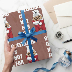Greenland Not For Sale Wrapping Paper Roll Anti Authoritarian Political Gag Gift TS12 Mocha Print Your Wear