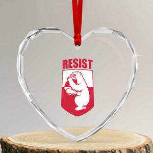 Greenland Resist Heart Crystal Glass Ornament Stand With Greenlanders TS12 Transparent Glass 3'' Heart Print Your Wear