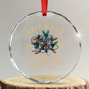 Griswold Christmas Lights Crystal Glass Ornament Exterior Illumination Ask for Sparky Funny Holiday TS02 Transparent Glass 3'' Circle Print Your Wear