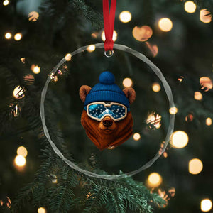 Grizzly Bear Snowboard Goggles Skiing Snow Winter Sport Crystal Glass Ornament TS11 Print Your Wear