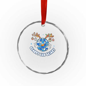 Groovy And Bright Merry Xmas Disco Ball Reindeer Crystal Glass Ornament TS09 Print Your Wear