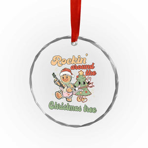 Groovy Christmas Crystal Glass Ornament Rockin' Around The Xmas Tree Groovy Gingerbread Man TS02 Print Your Wear
