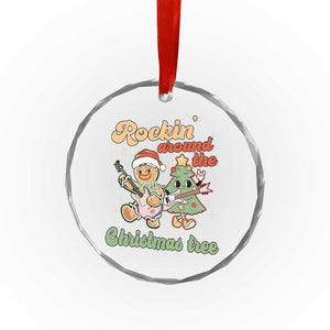 Groovy Christmas Crystal Glass Ornament Rockin' Around The Xmas Tree Groovy Gingerbread Man TS02 Print Your Wear