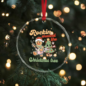 Groovy Christmas Crystal Glass Ornament Rockin' Around The Xmas Tree Groovy Gingerbread Man TS02 Print Your Wear