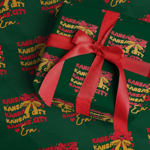 Groovy In My Kansas City Era Wrapping Paper Roll Retro Coquette Bow TS02 Green Print Your Wear