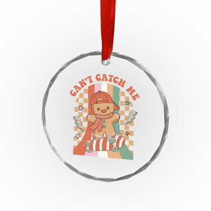 Groovy Xmas Skateboard Crystal Glass Ornament Can't Catch Me Gingerbread Boy TS09 Print Your Wear