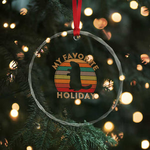 Groundhog Day Crystal Glass Ornament My Favorite Holiday Ground Hog Shadow Retro Sunset TS02 Print Your Wear