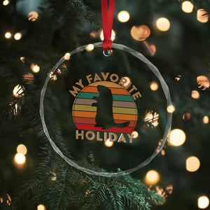 Groundhog Day Crystal Glass Ornament My Favorite Holiday Ground Hog Shadow Retro Sunset TS02 Print Your Wear
